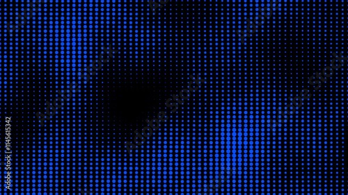 Abstract blue halftone dots motion background. Abstract colorful polka dot pattern animation background. Moving sphere dots seamless loop