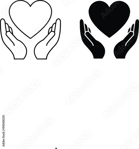 Heart in Hands Care, Support, Love, Charity, Donation, Hope, Compassion, Protection, Symbol, Icon