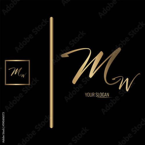 Luxury stylish MW letter vector logo design. Typography Stylish logo design. photo