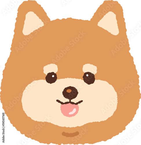 cute brown shiba inu shibainu dog puppy character