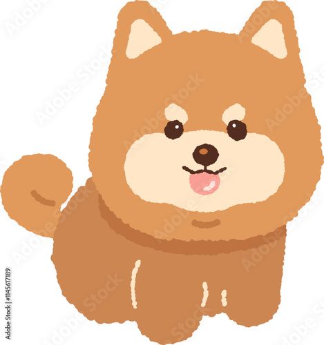 cute brown shiba inu shibainu dog puppy character