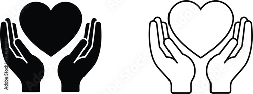 Two Hands Gently Holding a Heart Love, Care, Charity, Support