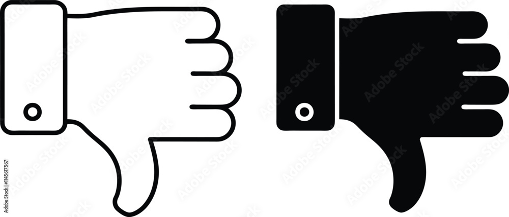 Thumbs Down Icons Black, White, Dislike, Negative, Feedback, Rejection, disapproval, assessment, rat Thumbs Down Icons Black, White, Dislike, Negative, Feedback, Rejection, disapproval, assessment, rat