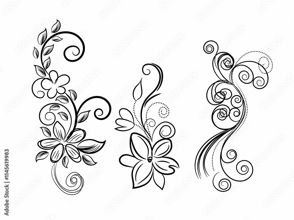 Hand drawn flowers collection Hand drawn flowers collection