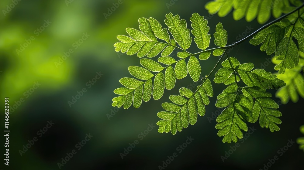 Micro foliage idea. Close-up of vibrant green leaves with intricate details and soft lighting. Micro foliage idea. Close-up of vibrant green leaves with intricate details and soft lighting.