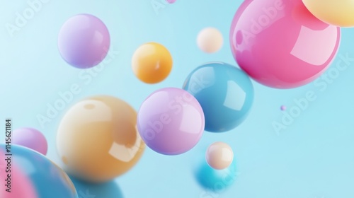 Floating Pastel Spheres: A Dreamy Abstract Composition