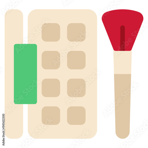 Makeup Palette and Brush Icon