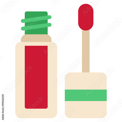 Stylish Red Nail Polish and Brush