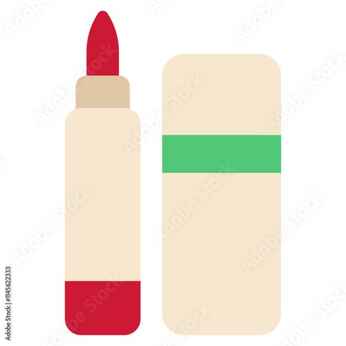 Stylish Red Lipstick and Cosmetic Packaging