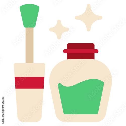Stylish Nail Polish and Brush Icon