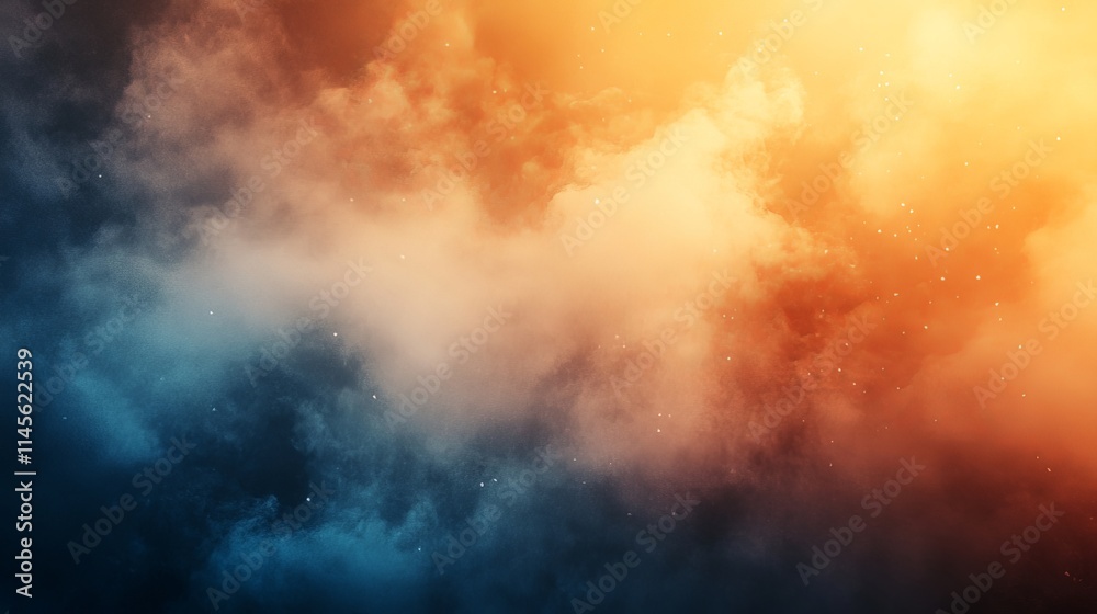 Fototapeta premium Abstract clouds with a vibrant gradient from blue to yellow. Perfect for backgrounds, overlays and design.
