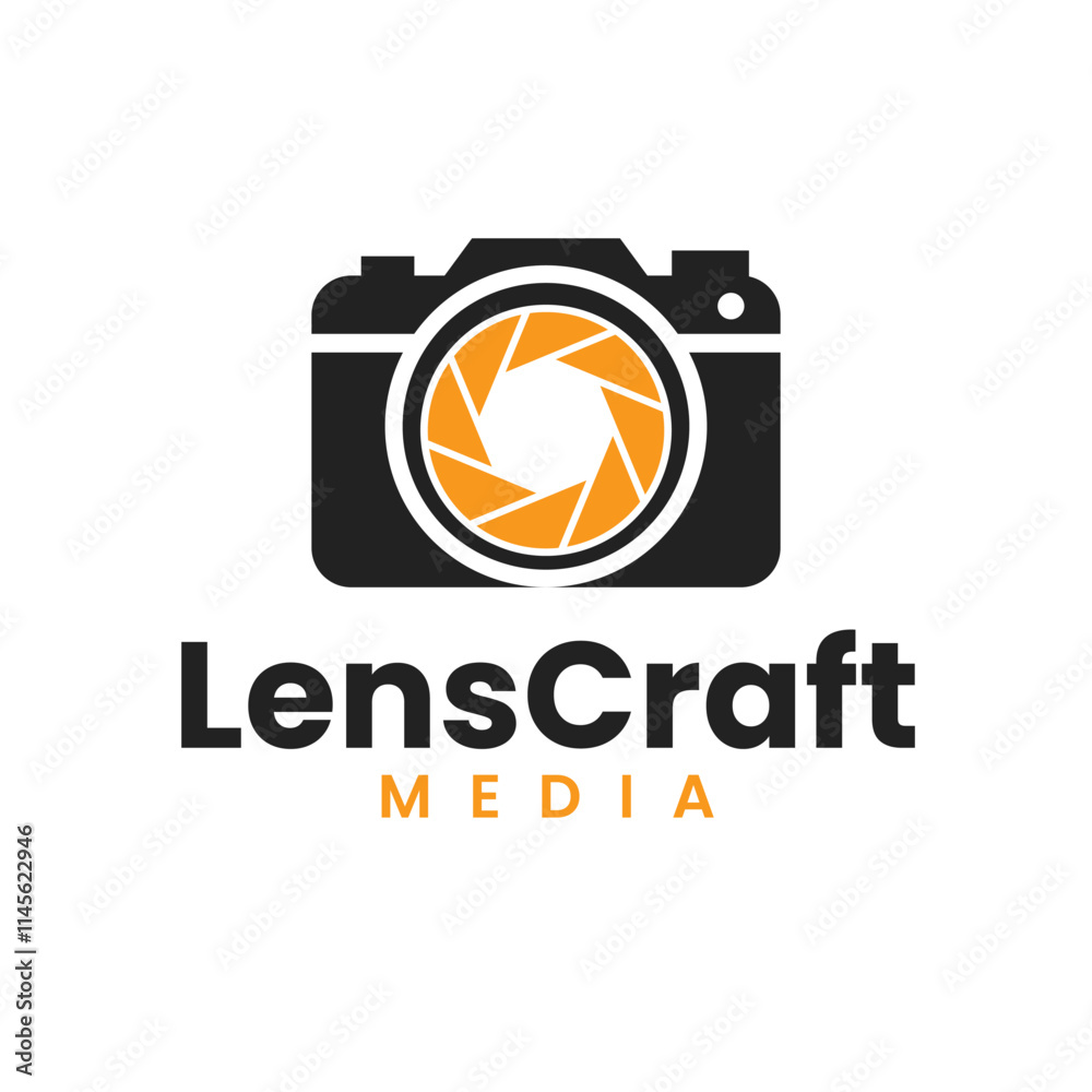Camera Lens with Shutter Outline in Gray and White Logo Design Camera Lens with Shutter Outline in Gray and White Logo Design