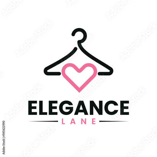 Hanger Forming Heart Shape in Black and Pink Logo Design