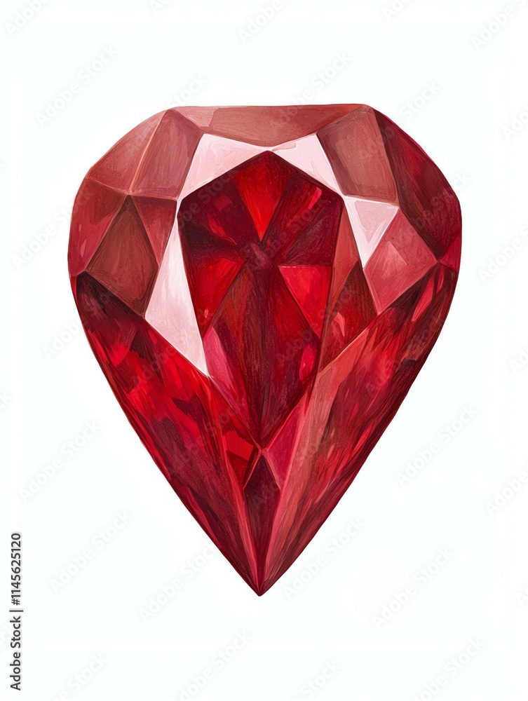 A vibrant, faceted red gem shaped like a heart, showcasing brilliance and depth, ideal for jewelry and decorative purposes. A vibrant, faceted red gem shaped like a heart, showcasing brilliance and depth, ideal for jewelry and decorative purposes.