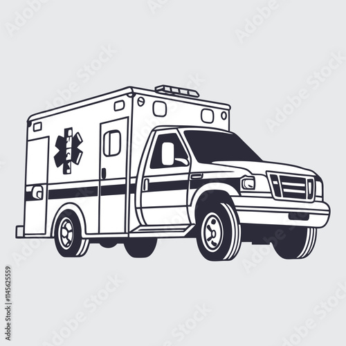Emergency vehicle  image silhouette vector art and illustration