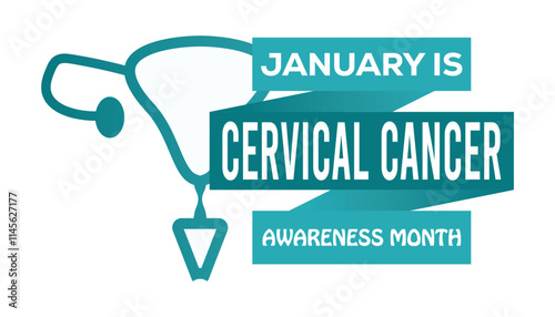 Vector illustration on the theme of Cervical Cancer awareness month observed each year during January.