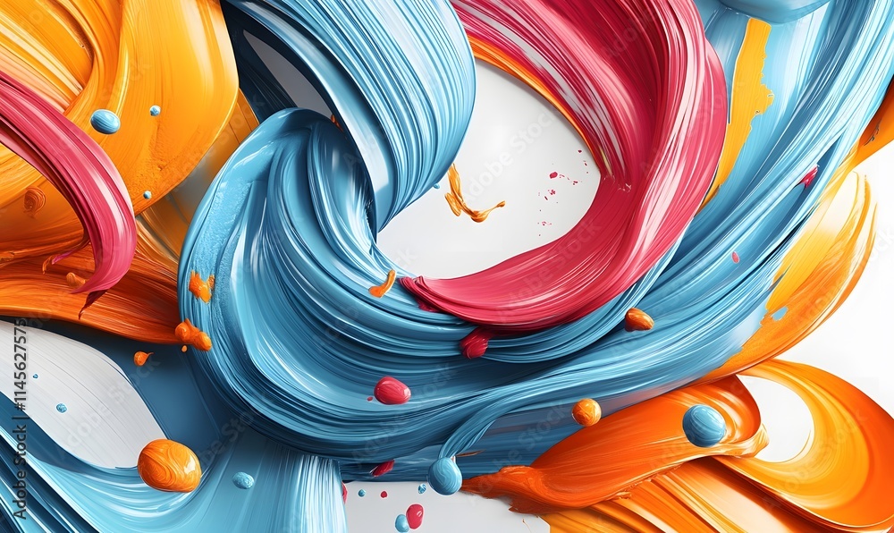 Abstract swirling vibrant paint strokes. Abstract swirling vibrant paint strokes.