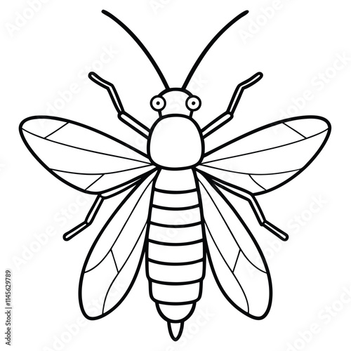 Antlion insect flat vector illustration on white background