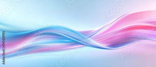 A blue and pink wave with a white background