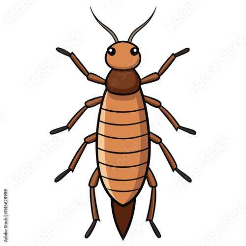 Antlion insect flat vector illustration on white background