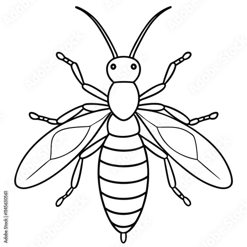 Antlion insect flat vector illustration on white background