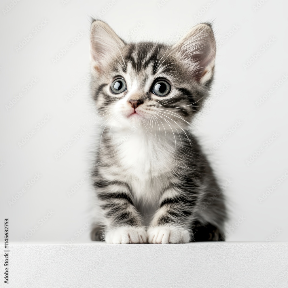 Playful baby kitten with big round eyes in a studio setting high fidelity soft fur coat adorable perspective Playful baby kitten with big round eyes in a studio setting high fidelity soft fur coat adorable perspective