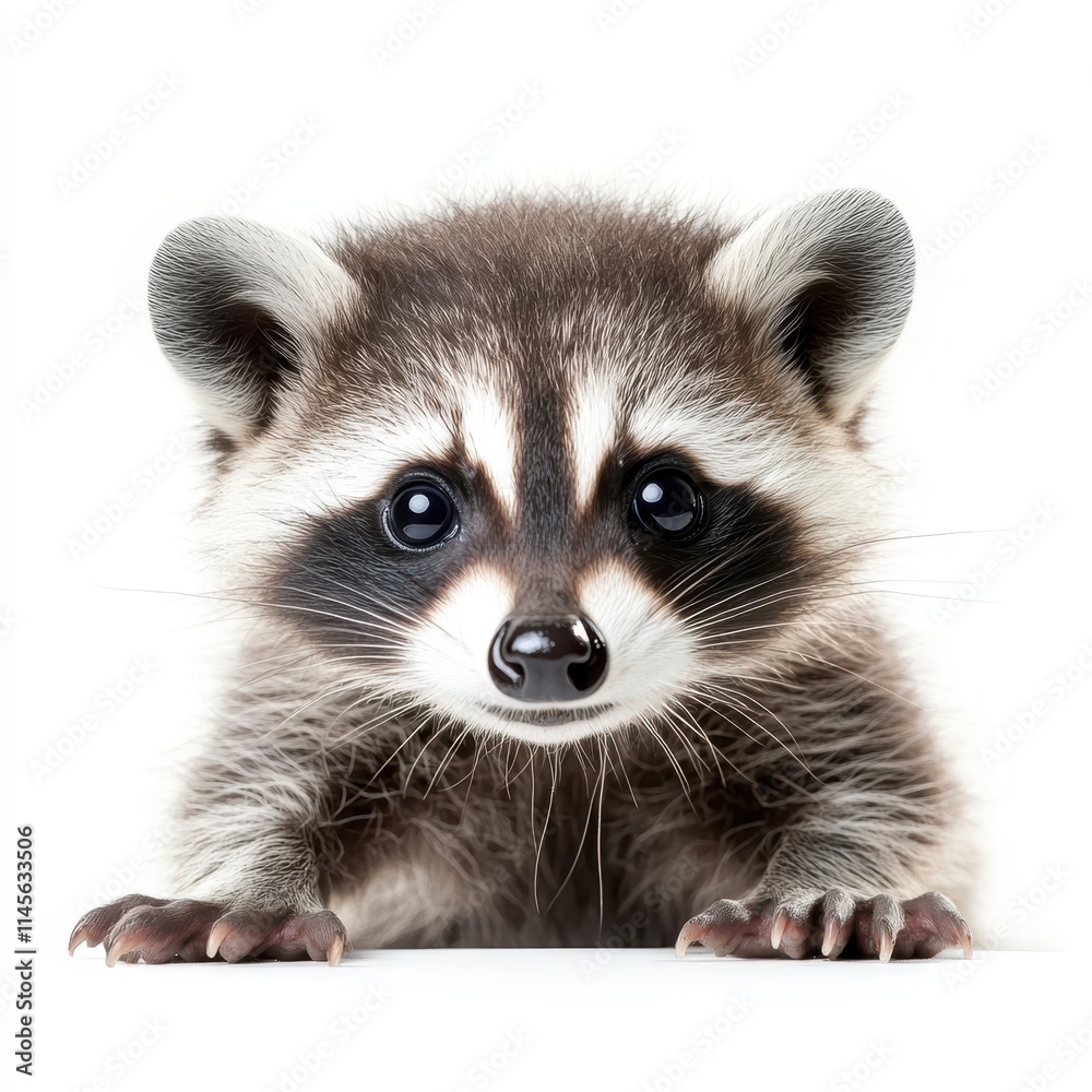 Curious baby raccoon peeking from behind its paws forest habitat close-up photography natural environment adorable concept Curious baby raccoon peeking from behind its paws forest habitat close-up photography natural environment adorable concept