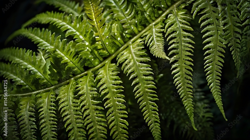 Obraz premium Macro Image of Intricate Fern Leaf Patterns