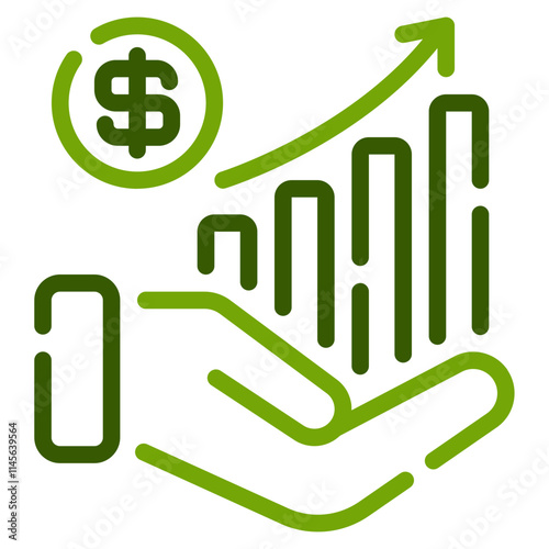 Hand Holding Symbols of Financial Growth and Success