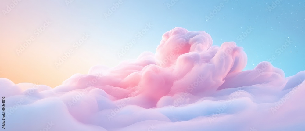 Fototapeta premium A fluffy pink cloud in the sky