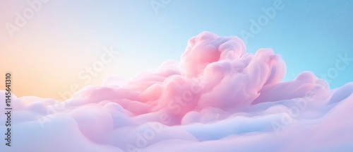 A fluffy pink cloud in the sky