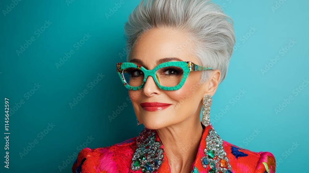 Timeless elegance, a portrait of woman with gray hair and glasses, embracing wisdom confidence Timeless elegance, a portrait of woman with gray hair and glasses, embracing wisdom confidence