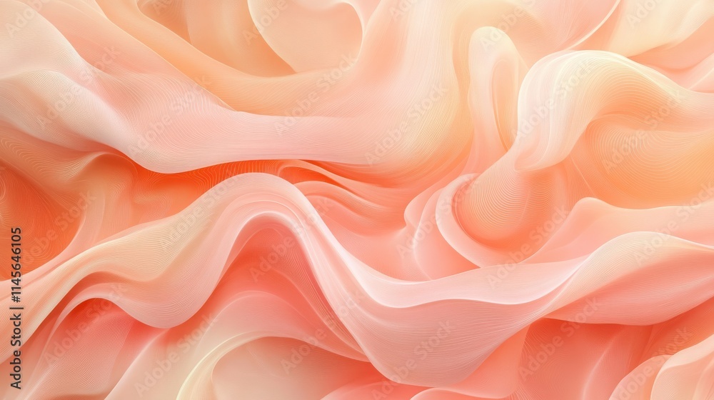 Obraz premium Abstract Peach Fabric Waves Soft Texture Design