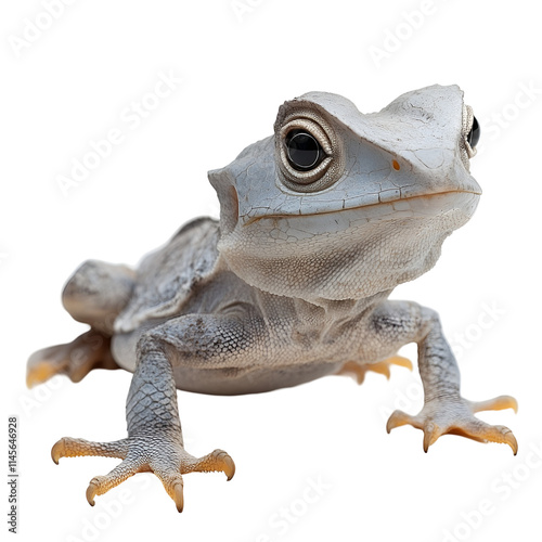 Angled view full body shot of an extremely perfect looking single Arctodus animal isolated on a white transparent background photo
