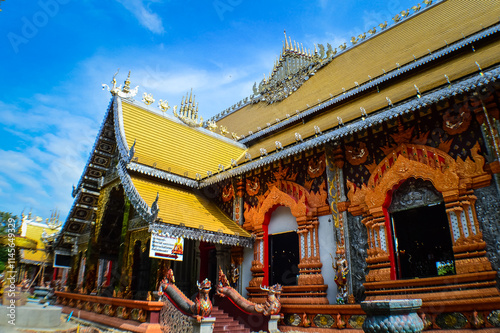 Church, Lanna Architecture at Watsridonmoon, smbols of Buddhism, South East Asia at Chiangmai Northern Thailand photo