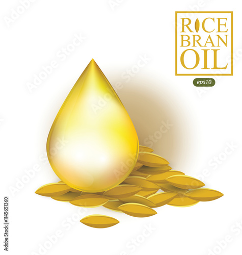 Rice bran oil. Vector illustration.