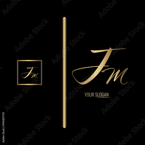 Luxury stylish JM letter vector logo design. Typography Stylish logo design.
