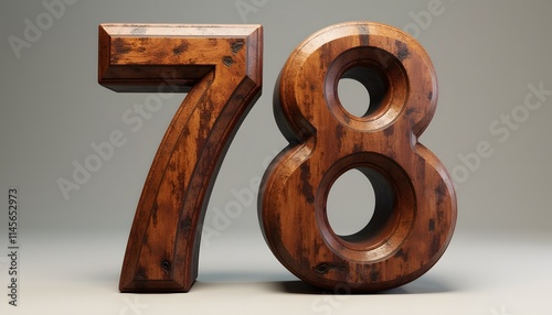 Wooden Number 78: Rustic Charm and Digital Design photo