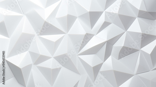 Abstract minimalist geometric triangle lowpoly mosaic pattern. White triangular abstract background.