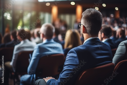 Audience in conference hall from behind