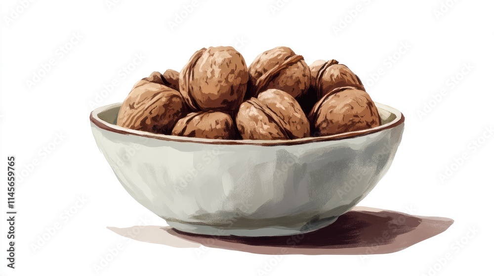 Walnut Kernels in a Ceramic Bowl Fresh Natural Snack for Healthy Eating and Culinary Uses Walnut Kernels in a Ceramic Bowl Fresh Natural Snack for Healthy Eating and Culinary Uses