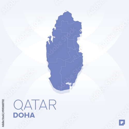 Qatar vector map, Vector map of Qatar, editable eps, AI files, Vector illustration of Qatar vector map