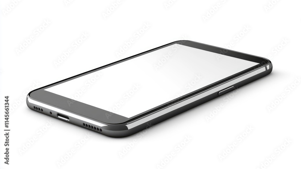 High-resolution smartphone mockup on a clean white background showcasing modern design and empty screen for promotional use. High-resolution smartphone mockup on a clean white background showcasing modern design and empty screen for promotional use.