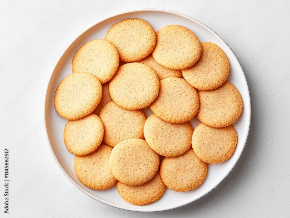 A plate of round, golden cookies arranged neatly for serving or sharing. A plate of round, golden cookies arranged neatly for serving or sharing.
