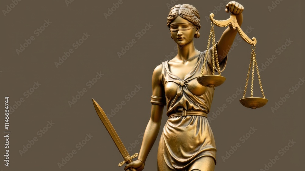 Obraz premium Legal and law concept statue of Lady Justice with scales of justice