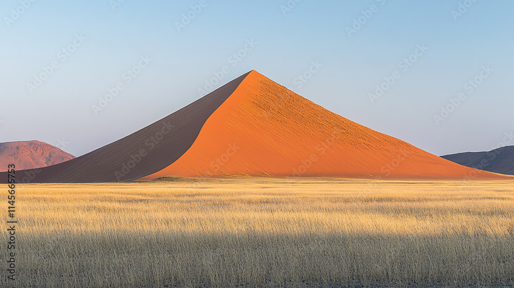 Golden sunset casting warm hues over the rippling Elim sand dune near Sesriem Namib Naukluft a serene desert landscape symbolizing solitude natural beauty and timeless tranquility