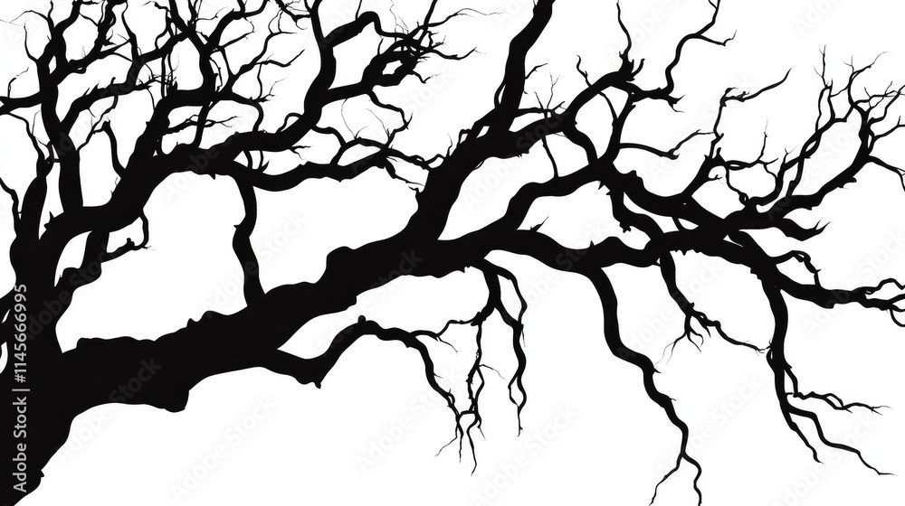 Branches Silhouette Against a Clear Sky Artistic Nature Background with Intricate Patterns of Twisted Tree Limbs and Barren Foliage Branches Silhouette Against a Clear Sky Artistic Nature Background with Intricate Patterns of Twisted Tree Limbs and Barren Foliage