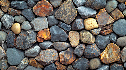 A close-up view of various stones arranged together, showcasing their textures and colors.