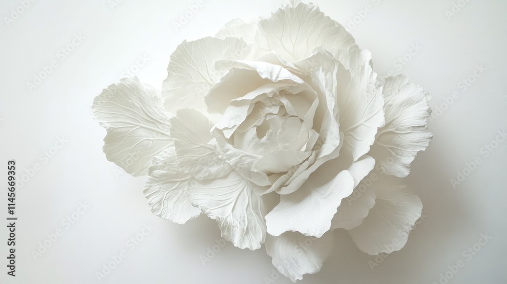 White Cabbage Floral Arrangement Against a Minimalistic Background White Cabbage Floral Arrangement Against a Minimalistic Background