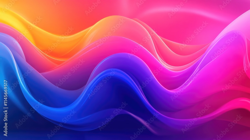 Obraz premium Abstract colorful wave pattern background for social media optimization and digital marketing concepts. Ideal for online marketing visuals.